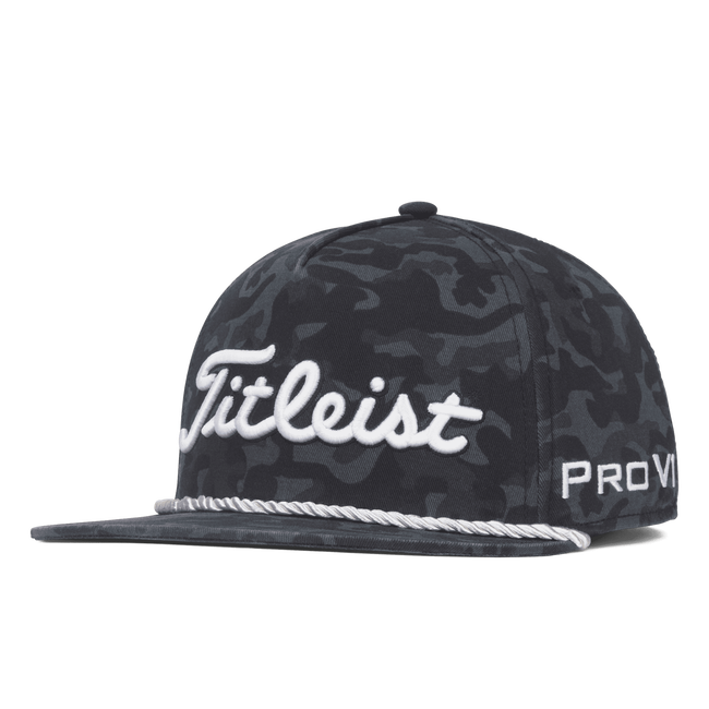 Black Camo Tour Cotton Rope Flat Bill Titleist Golf Hat