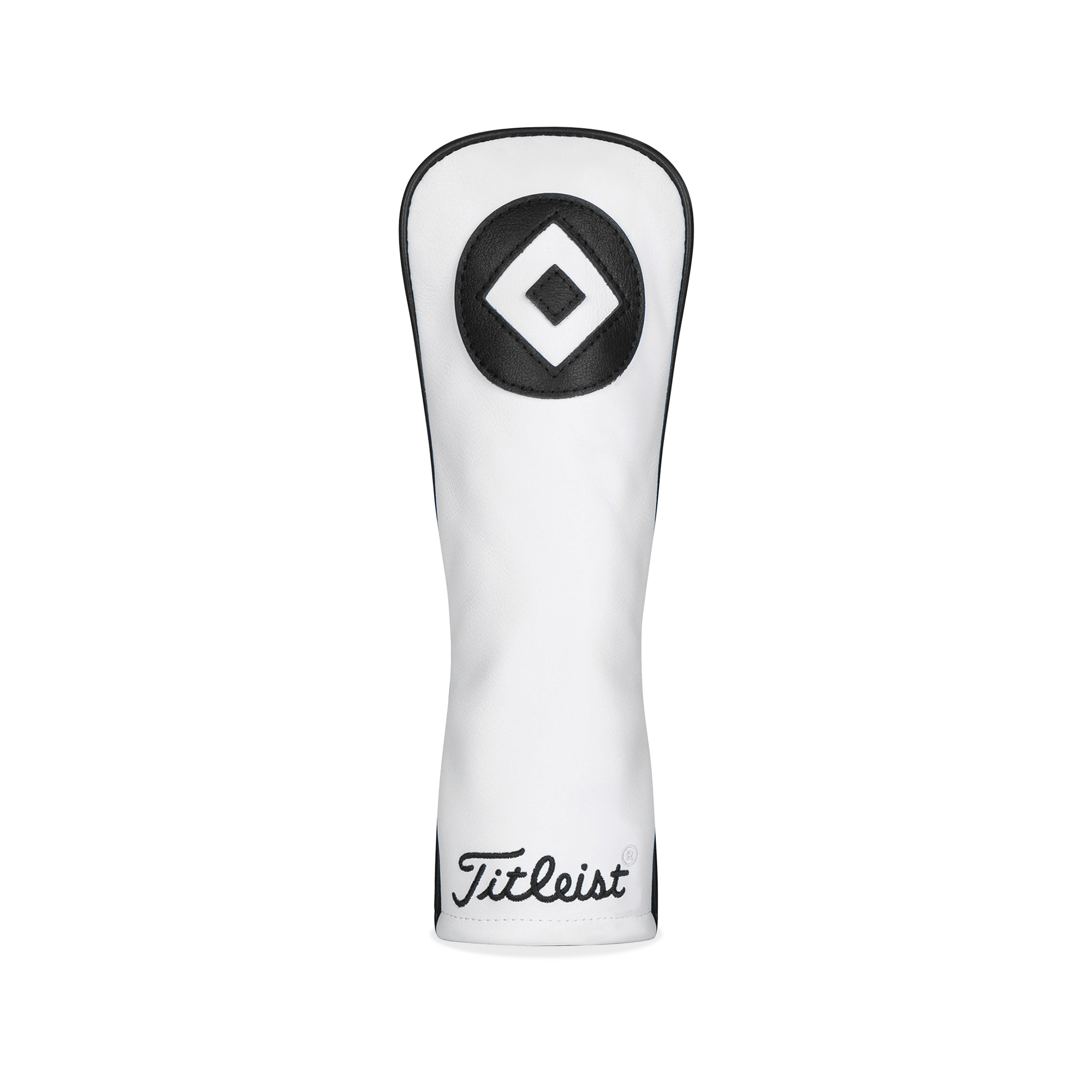 White and Black Leather Headcover