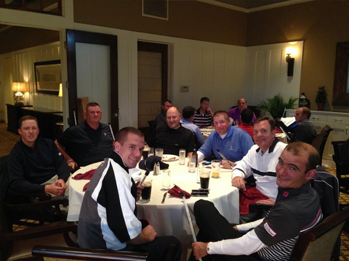 Everyone was in good spirits after the round.