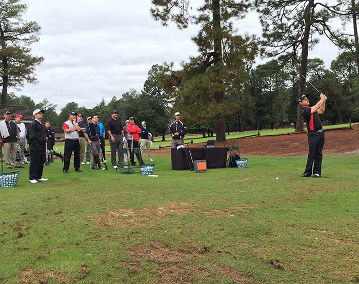 Team Titleist member Brad demonstrated how one...