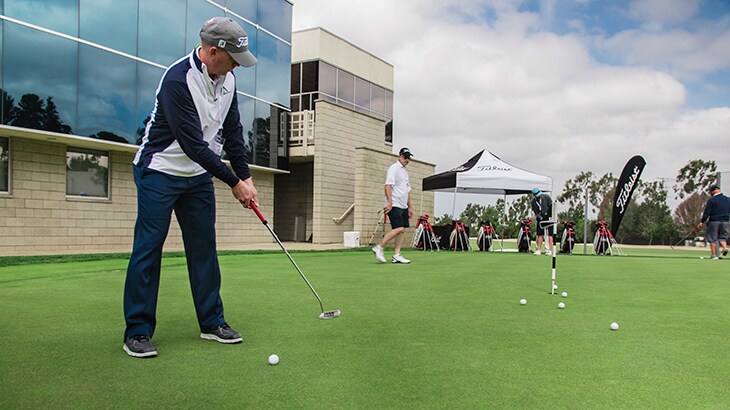 Team Titleist member Jackson works with Spencer. 