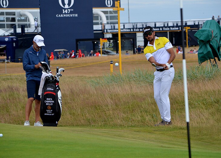 …Rafa took some time to hit a few chips to get a...